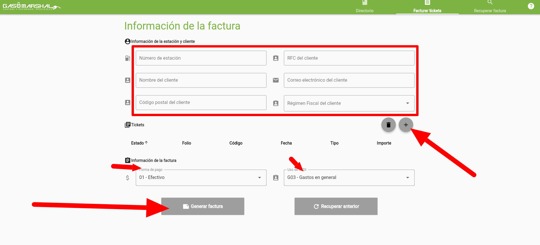 paso dos ingresar datos de ticket de pago de gasolina y datos fiscales