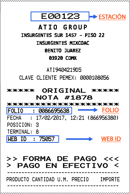 paso dos ingresar datos de ticket de pago de gasolina y datos fiscales