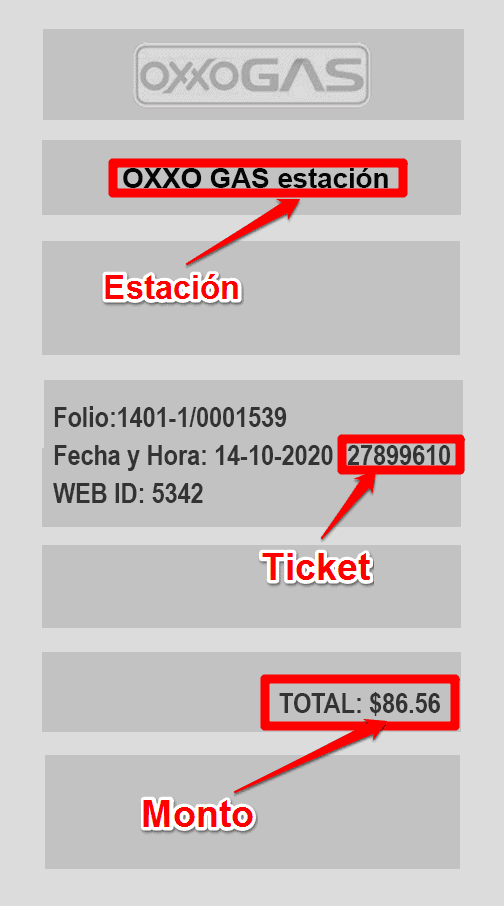 paso dos ingresar datos de ticket de pago de gasolina y datos fiscales